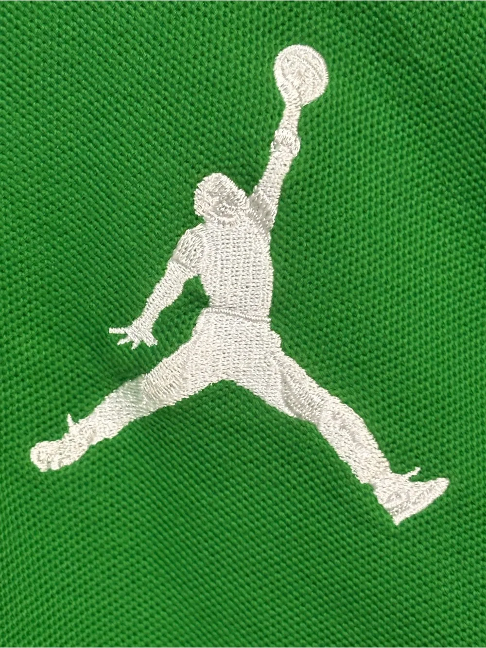 Vtg Nike Air Jordan Green Elephant Print Polo Shirt L